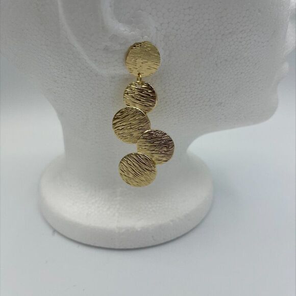 Necklace, gold over stainless, choker length, new never worn, textured, - Picture 12 of 16